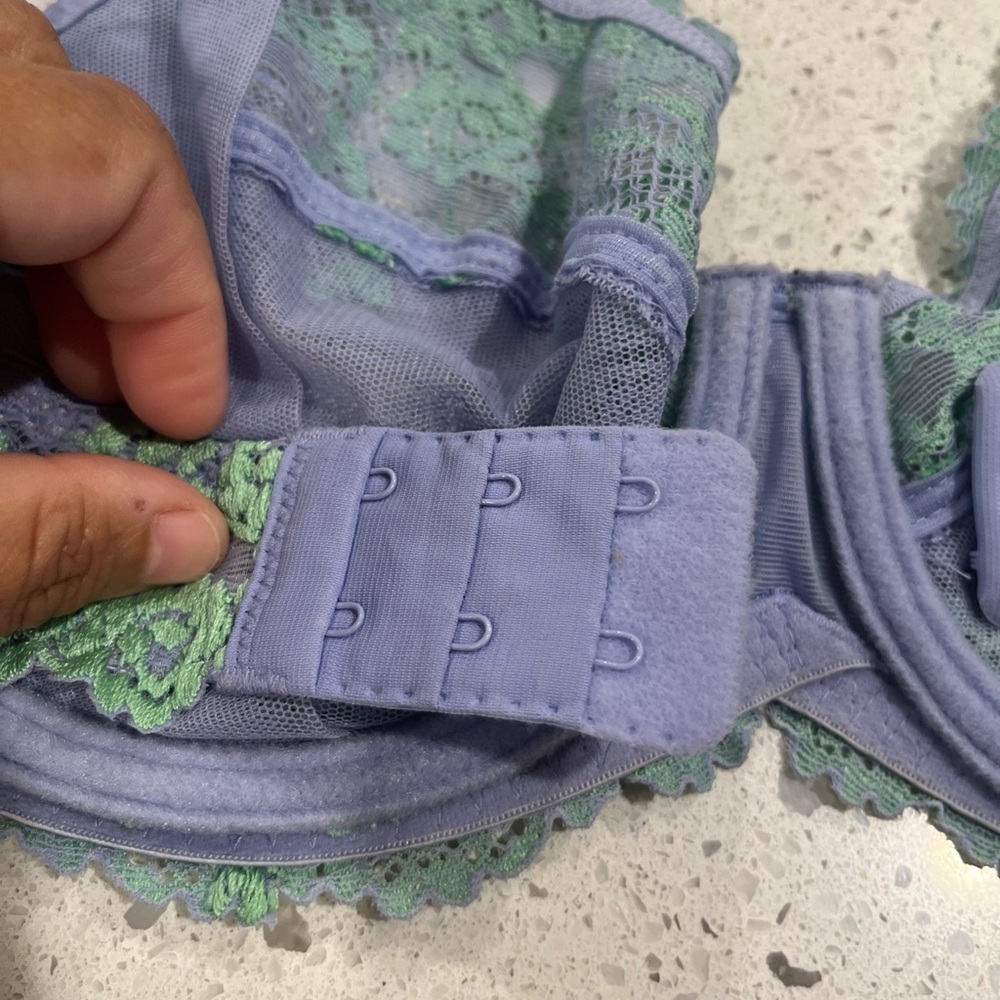 Wacoal Lace Overlay Bra - Blue and Green - Picture 7 of 7